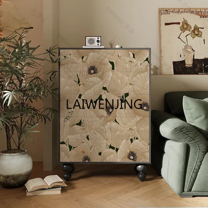 MJY Furong map entrance solid wood chest cabinet against the wall free installation locker