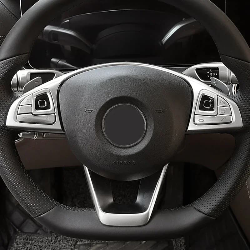 Car Steering Wheel Buttons Knob Trim Cover Sticker Auto Interior Accessories Styling For Mercedes Benz E Class W213 Button Frame