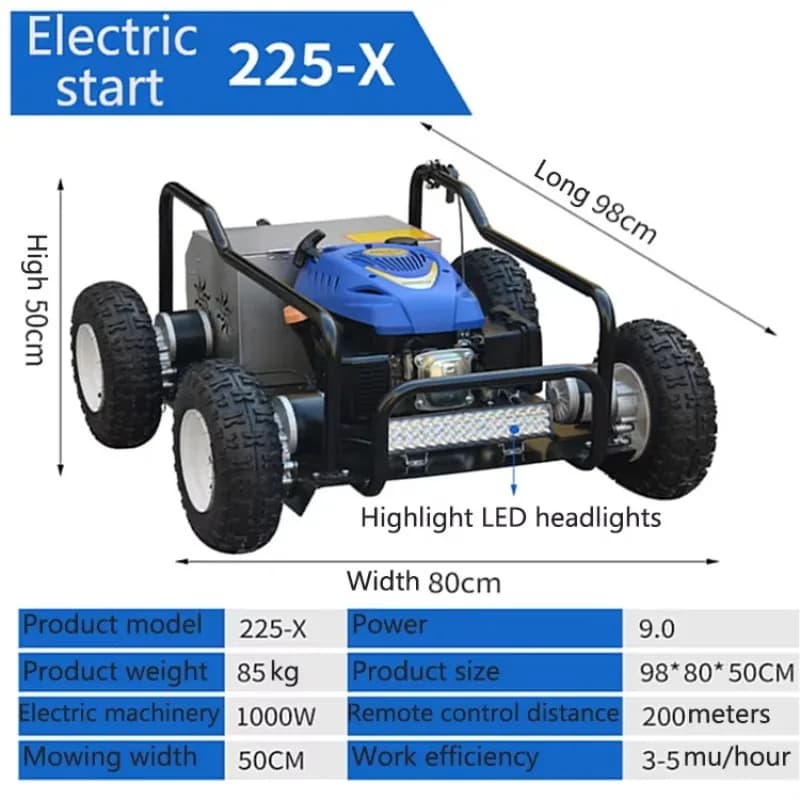 Industrial Electric Lawn Mower Remote Control with Core Engine And Gear Components for Grain Harvesting