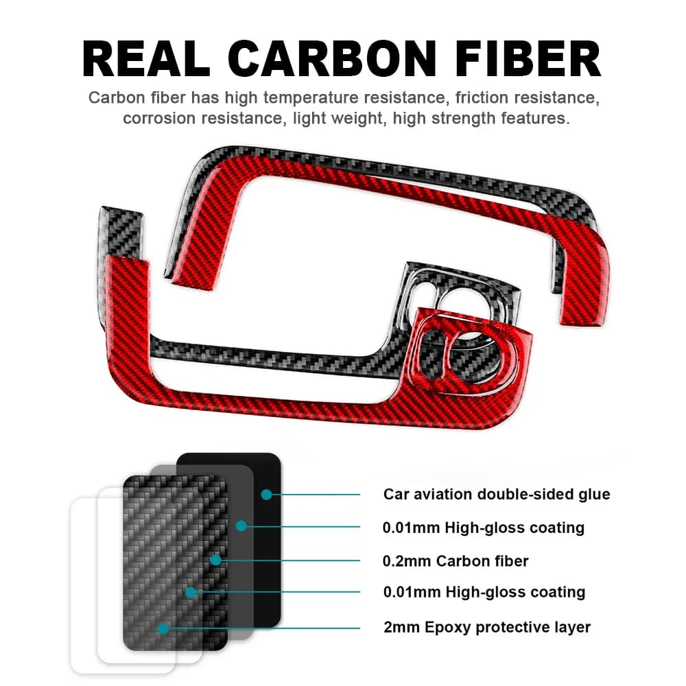 for Fiat 500 2008 2009 2010-2023 Abarth 595 2012 2013 2014 2015 2016 2017-2023 Interior Accessories Real Soft Carbon Fiber Trim
