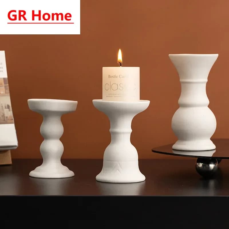 Modern Ins-style Ceramic Candle Holders, Creative Home Decor Ornaments, Tabletop Props for Scented Candles at Candlelit Dinners