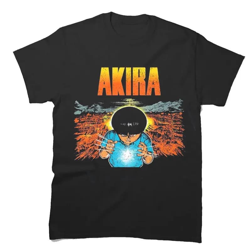 Akira Cyberpunk City Explosion Gift T‑Shirt Katsuhiro Otomo Retro Manga Shotaro Kaneda Neo‑Tokyo Anime Print Short Sleeve Tops