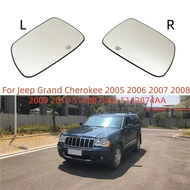 Car Left and Right Heated Rear View Mirror Glass Fit Jeep Grand Cherokee 2005 2006 2007 2008 2009 2010 5142875AA 5142874AA