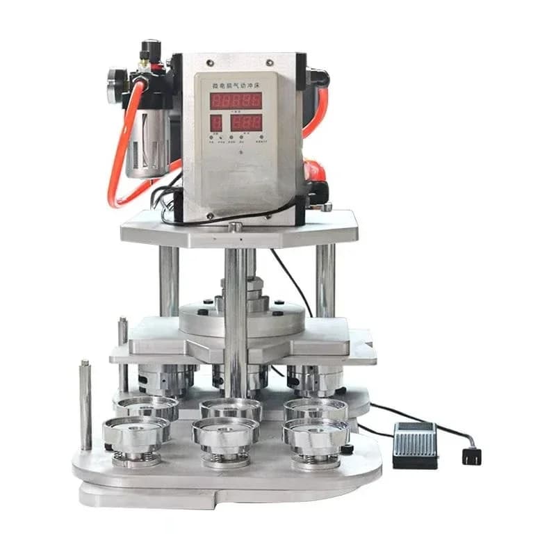 6-Piece set of new second-hand semi-automatic shoe eye machine button machine for shoes with core components of steel and