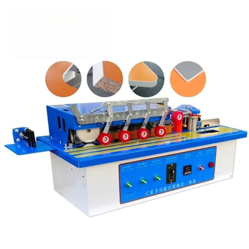 Mini Selling Woodworking Straight Banding Machine  Multifunctional Edge Banding Trimming Polishing Machine All  in One