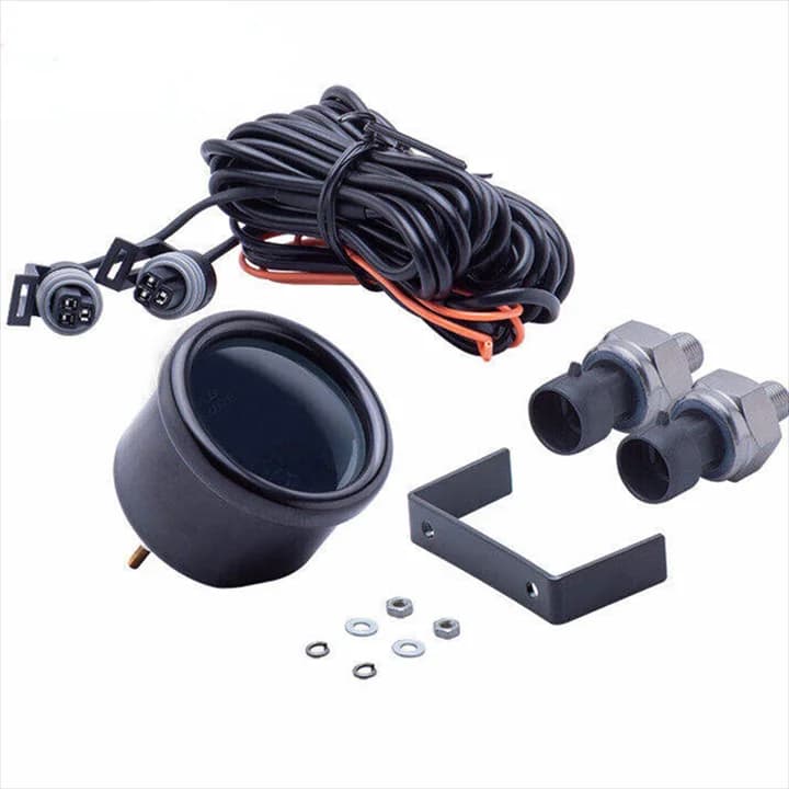 RC Cars Modified Car Seats Auto Meter Air Suspension Dual Pressure Gauge 1/8" NPT Sensor 2 Display Ruian APM-02-BL Air Press