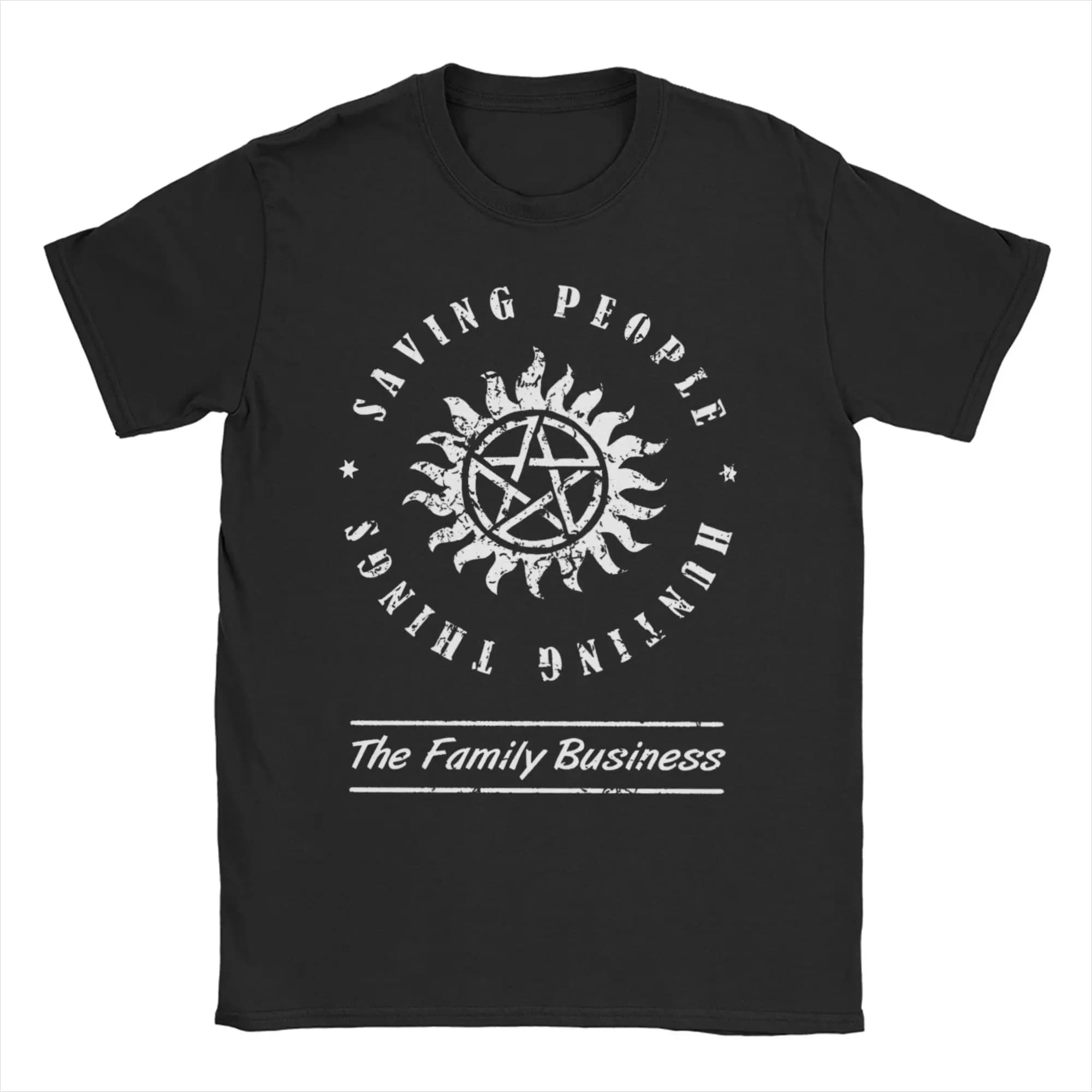 Men's T-Shirts Supernatural Casual Pure Cotton Tees Short Sleeve  Family Business Quote  T Shirt O Neck Clothes Birthday Present