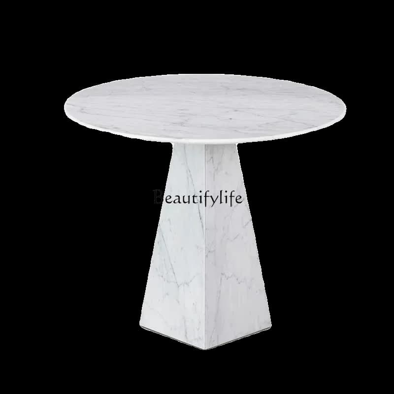 LXNatural Marble Round Coffee Table Round Modern Minimalist Living Room Home Side Corner TableSSS