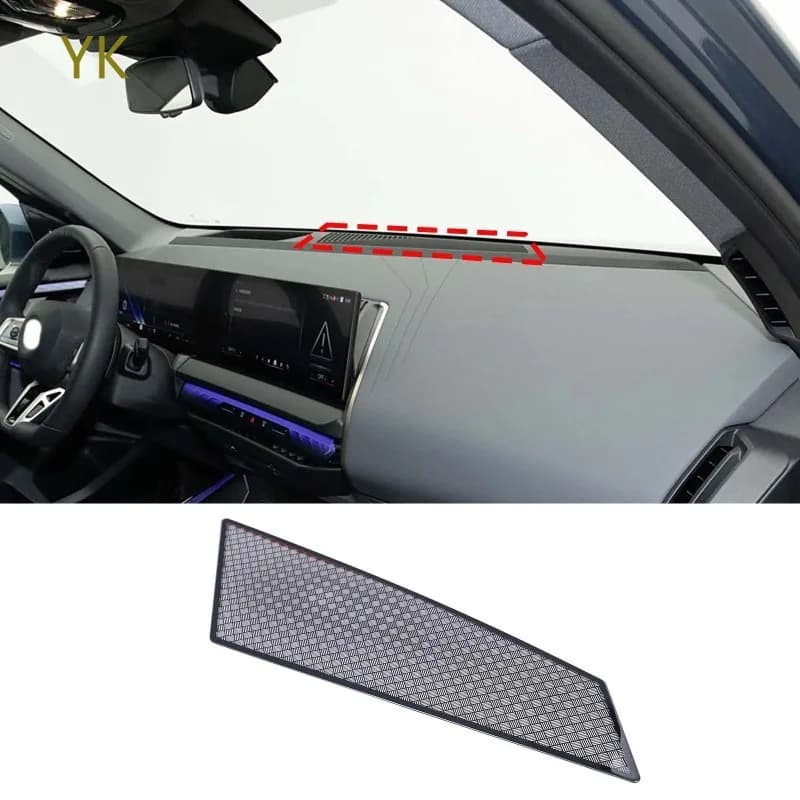 For BMW X3 G45 G48 2025-2026 Stainless Steel Black Car Instrument Panel Speaker Cover Decoration Interior Car Accessories