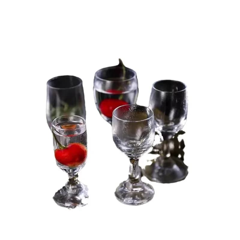 Creative crystal tall Baijiu cup set household small wine one bullet cup
