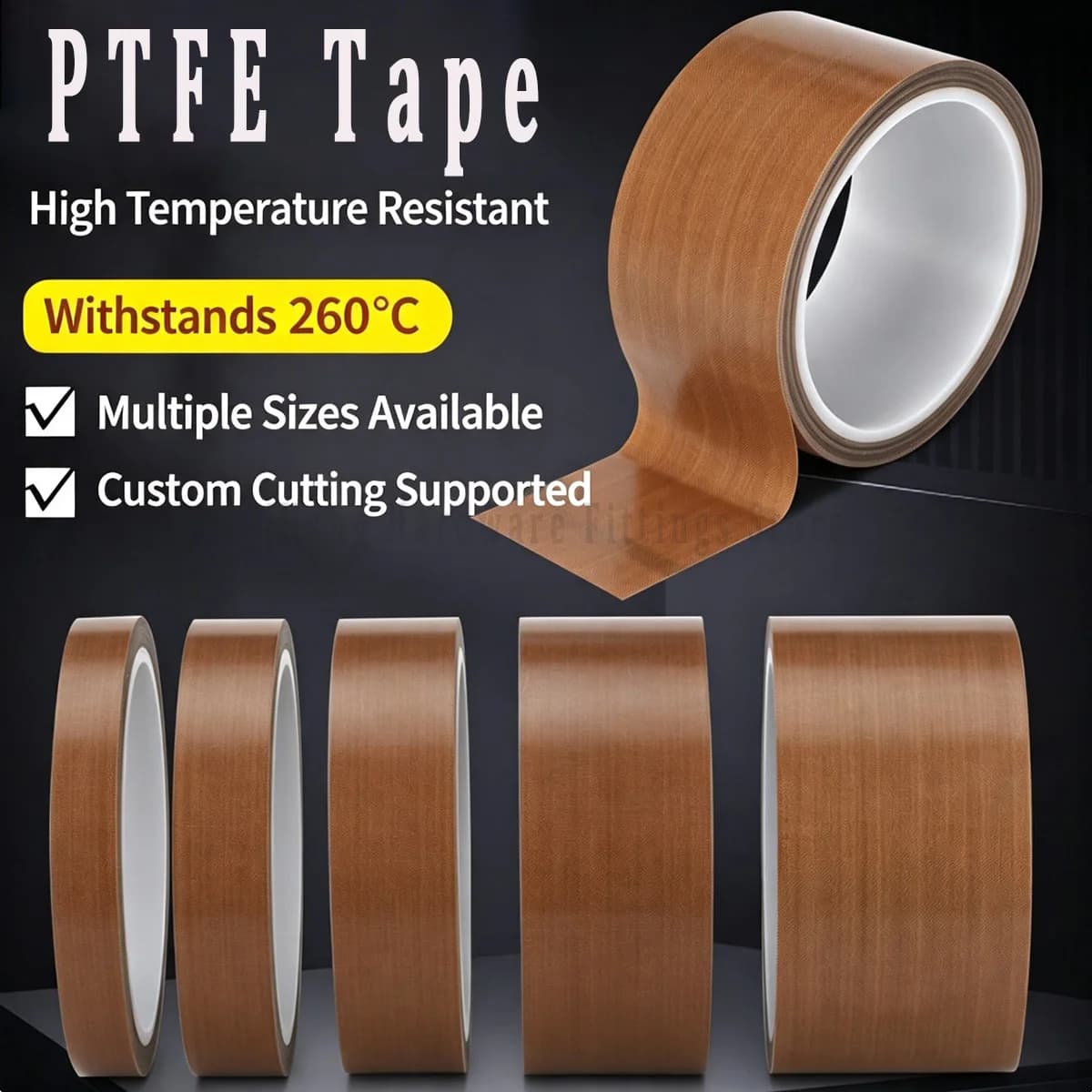 High Temperature PTFE Adhesive Tape Heat Resistant Non-stick Insulation Film for Vacuum Sealer Industrial Packaging Machine