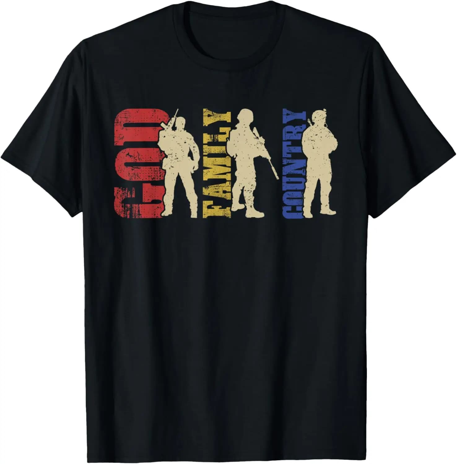 US Army Veteran God Family Country USA Soldier T-Shirt 100% Cotton O-Neck Short Sleeve Summer Casual Mens T-shirt Streetwear