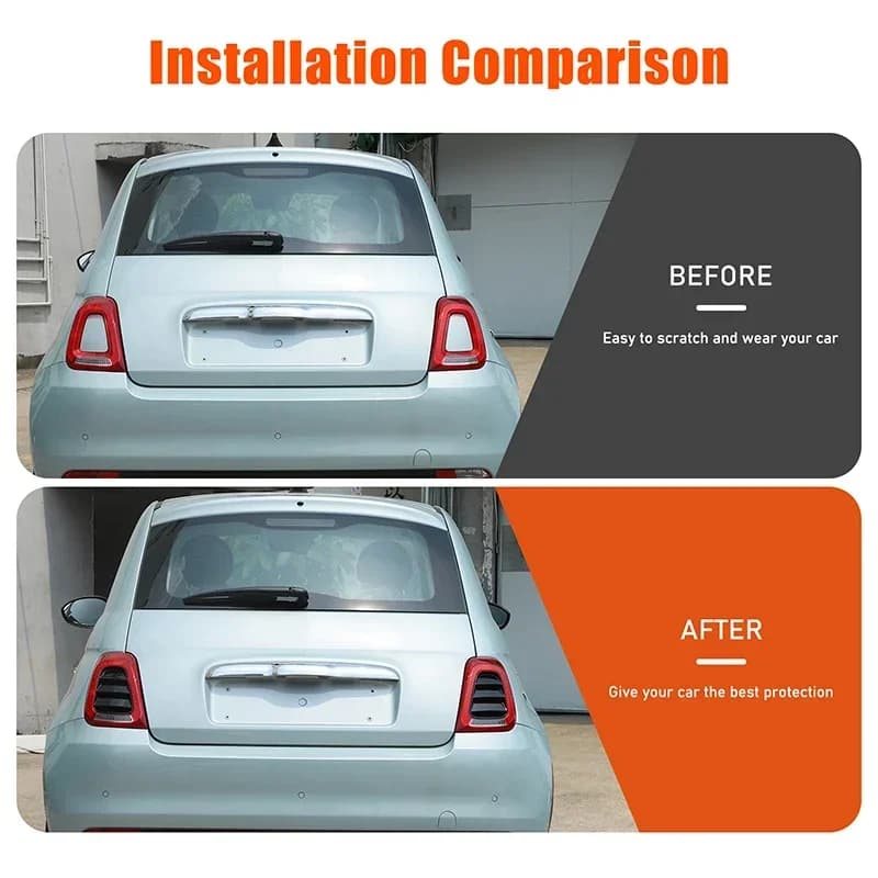 For Fiat 500 2016+ ABS carbon fiber car rear taillight decorative panel sticker car exterior protection accessories