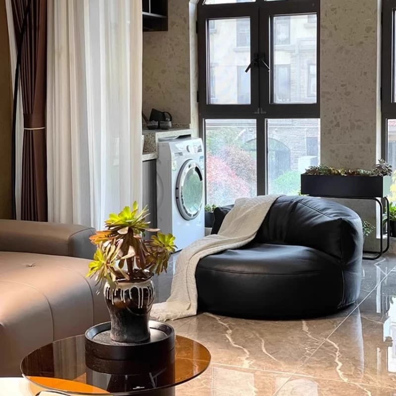 Lounge Seat Luxury Bean Bag Sofas Living Room Floor Soft Comfy Bean Bag Sofas Filling Lazy Puff Con Relleno Rattan Furniture