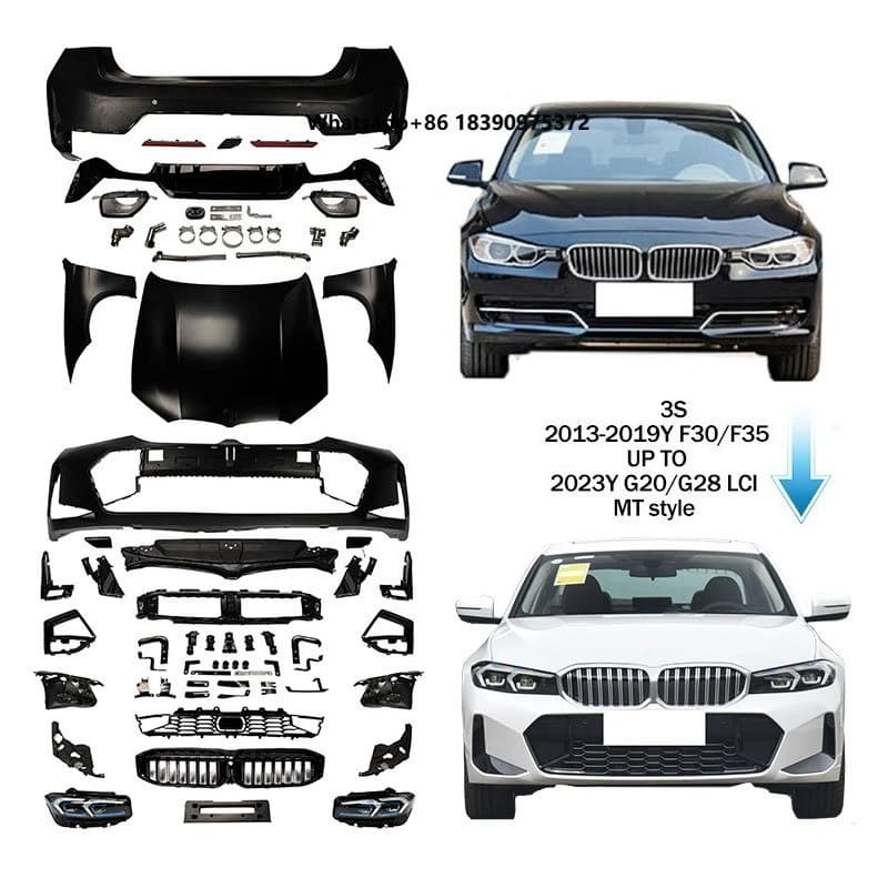 New   3S 2013-2019 F30/F35/F80 G20/G28 LCI MT Style Bolt-On Universal Fitment Bumper Park Assist Sensor Cutouts