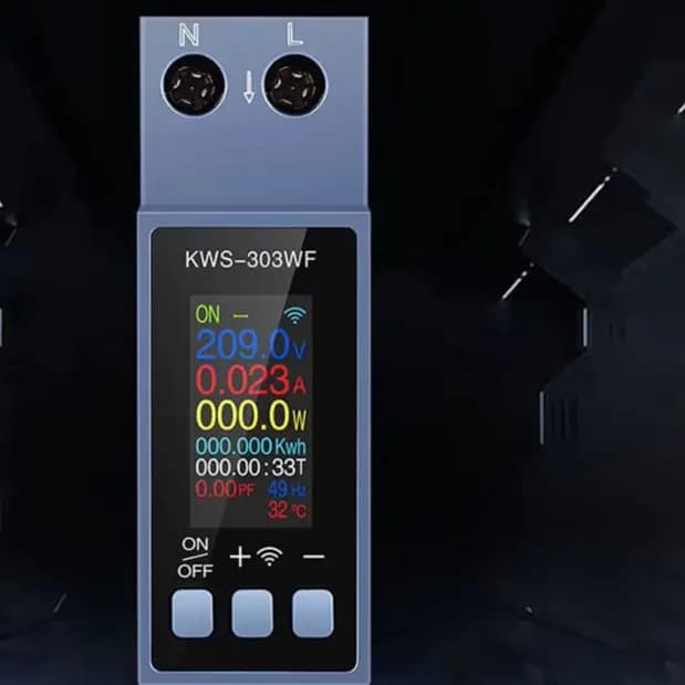 KWS-303WF WiFi For Smart Energy Meter 40A AC For Power Monitor For Din Rail Voltage Current Tester With APP Remote Control