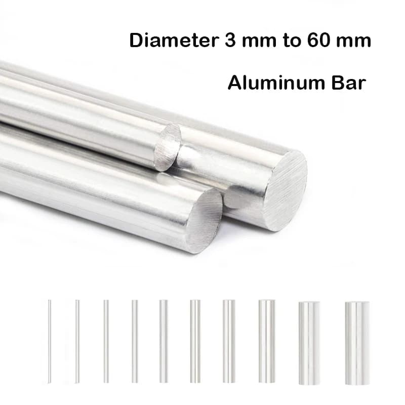 Aluminum Bar Linear Rail Ground Shaft Rod Rounds Bars 200/250/300/450 MM Length Diameter 3 MM to 60 MM