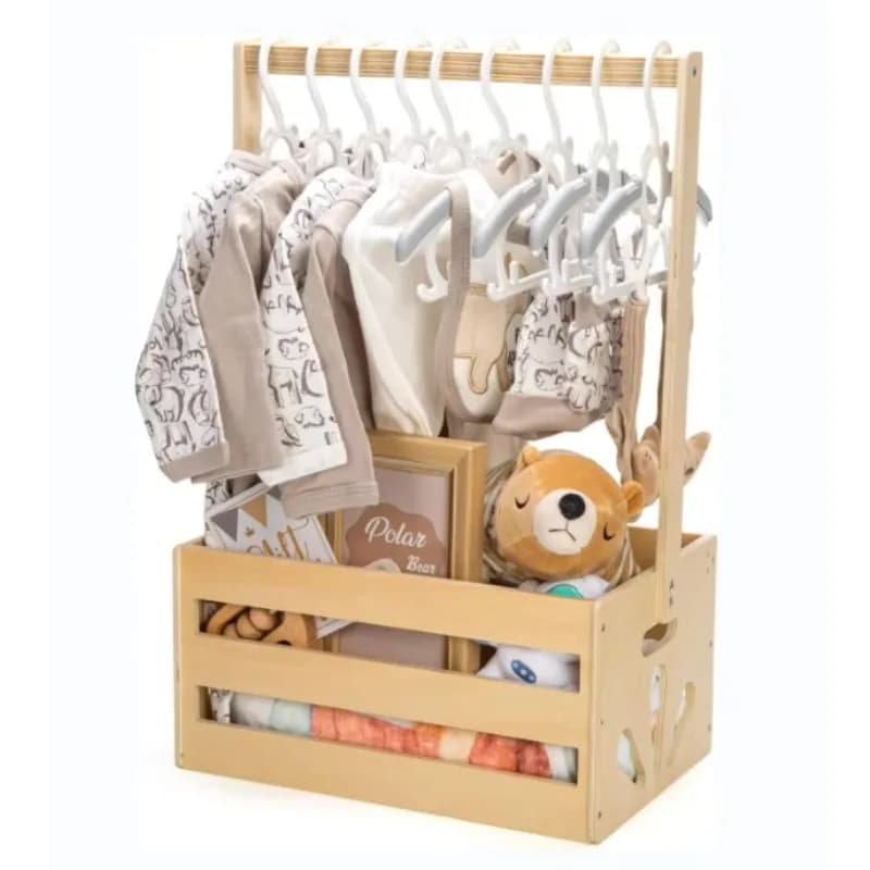 Wooden baby shower crate closet newborn new parents welcome gift basket basket baby storage wooden crate gift box wooden