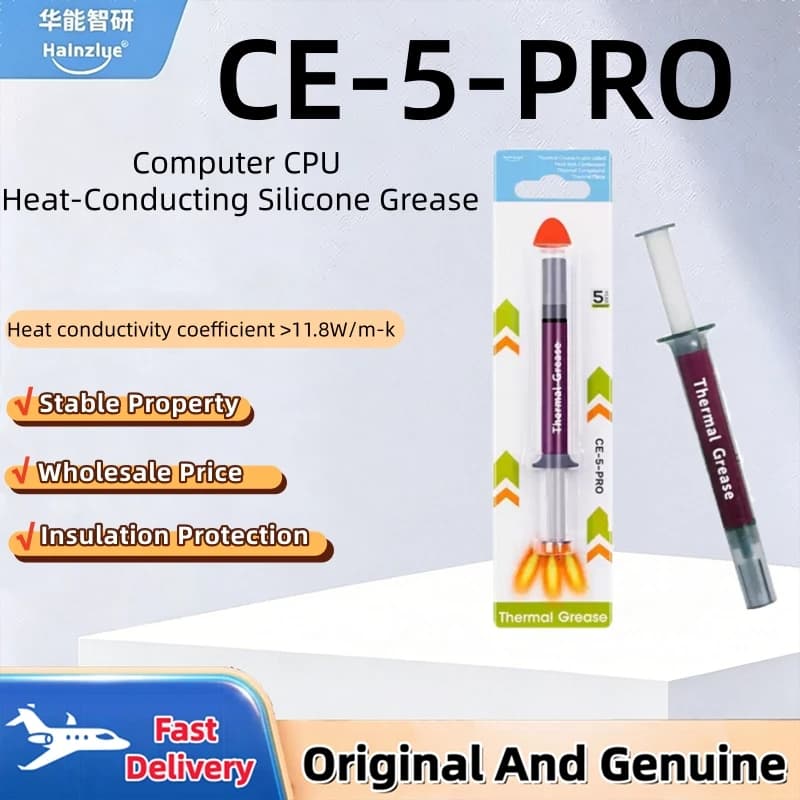 Halnziye CE-5-PRO Thermal Paste 11.8W/mK High Performance CPU GPU Heatsink Cooling Grease for Computer Hardware