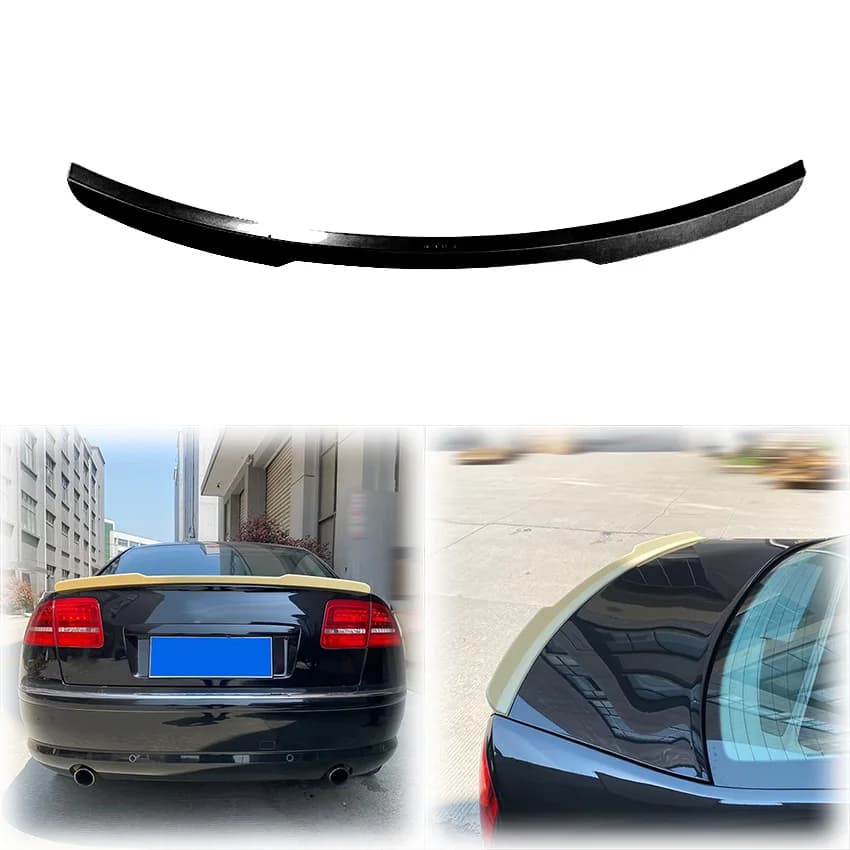 2005 To 2009 For Audi A8 Rear Trunk Spoiler Lip Car Wing High Quality ABS Glossy Black Carbon Fiber Look Body Kit Accessories