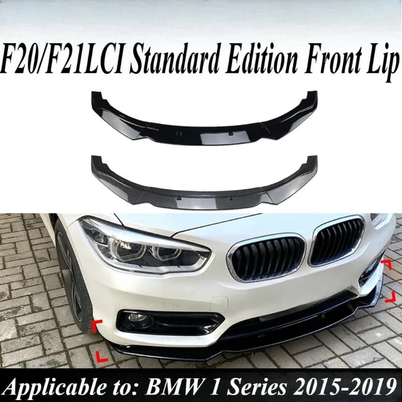 For BMW 1 Series F20 F21 2015-2019 Front Lip Spoiler Splitter Super Sport Style Direct Fit ABS Material Body Kit Glossy Black