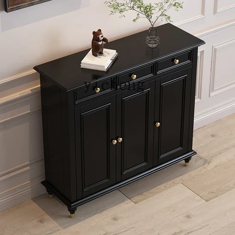 GZ-20  American rural solid wood three-door shoe cabinet light luxury multi-functional storage storage cabinet