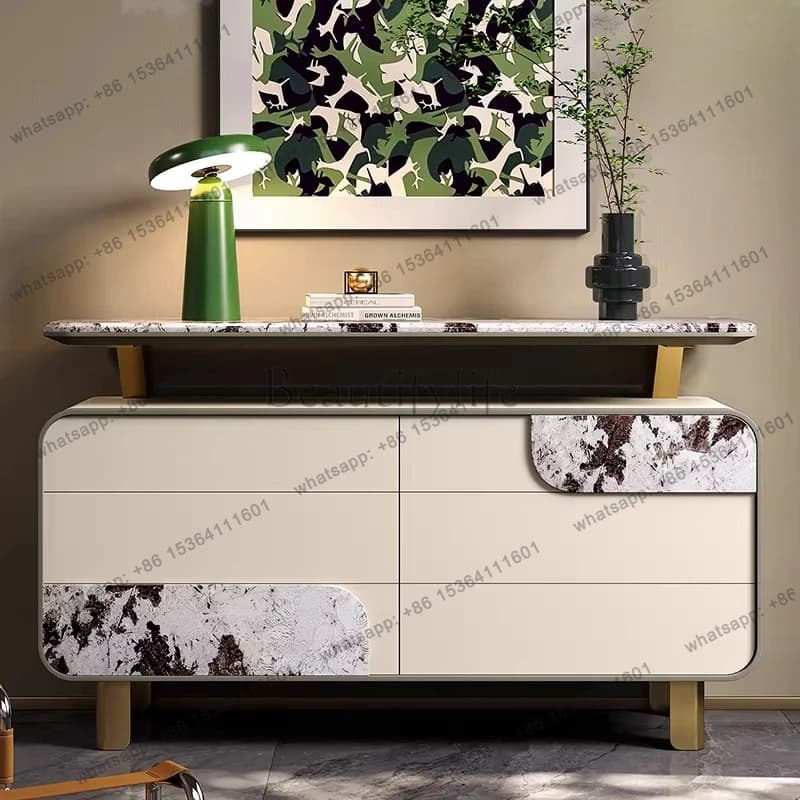 Light luxury six-chest cabinet dining edge Italian storage storage advanced entrance cabinet