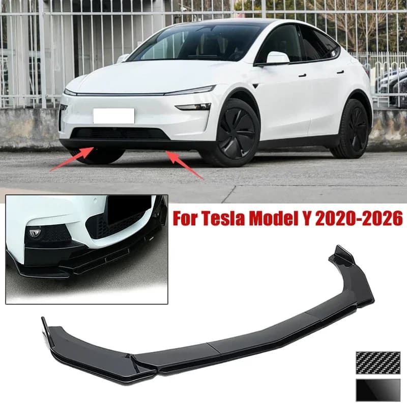5pcs Front Bumper Shovel For Tesla Model Y 2020-2026 Spoiler Front Bumper Deflector Anti Scratch Protection Device Accessories