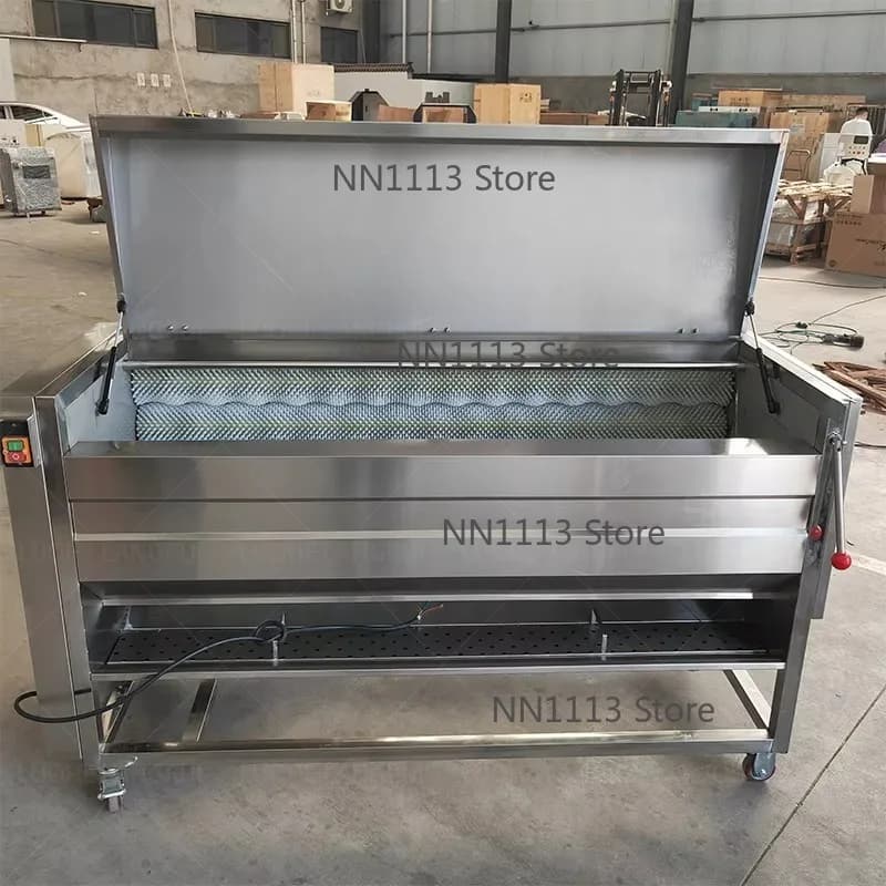 Model 45 of 150 Kg/h Potato, Ginger, Lotus Root, Papaya and Sweet Potato Washing and Peeling Machine for Vegetables and Fruits.