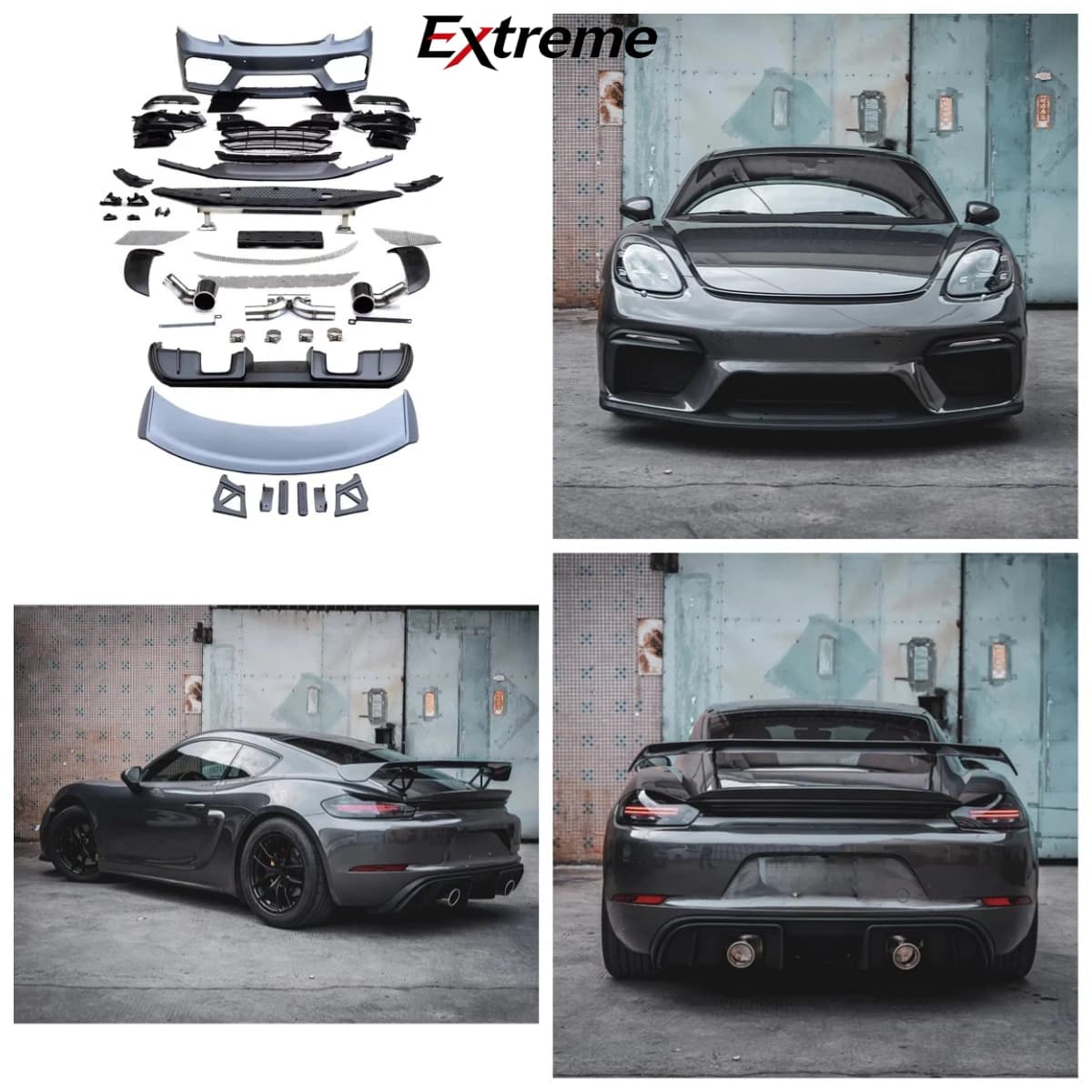 Good Performance and Price Bumper Body Kits for Porsche Cayman 718/981 Upgrade to GT4 Model.