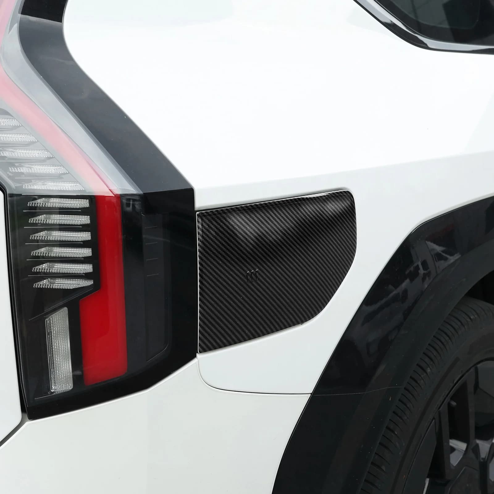 Car Rear Side Charging Port Panel Decorative Cover Exterior Style Mouldings For Kia EV9 LHD