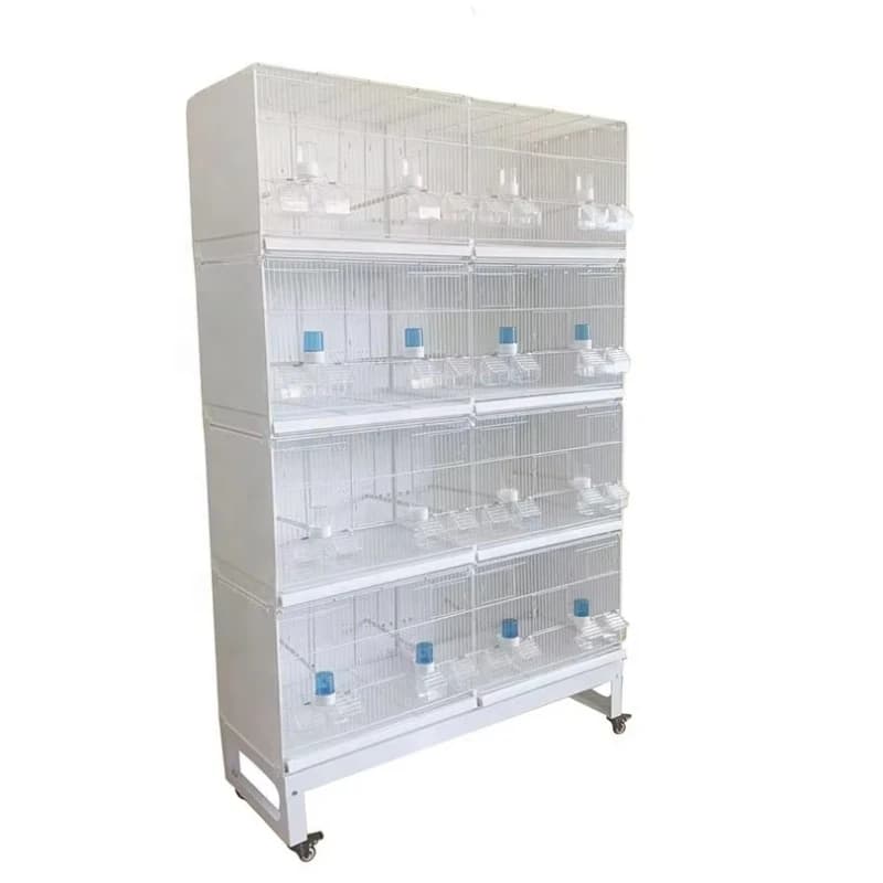 Foldable White Line Canary Breeding Cage Bird Cage