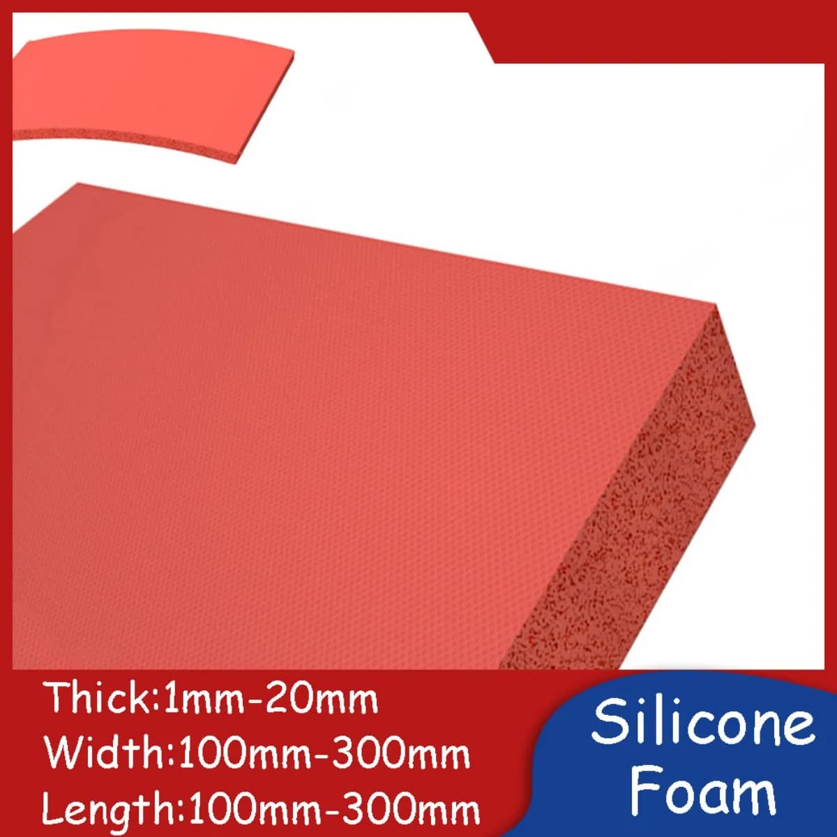 Red Silicone Foam Sheets High-Temperature-Resistant Vibration-Damping Pads Sealing Plate High-Quality Seal Flat Panel Mat