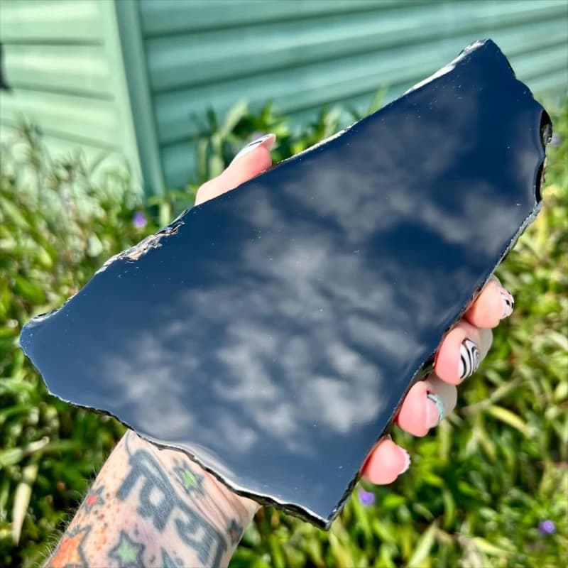 Natural Obsidian Irregular Polished Slices for Home Decor Perfect Gift for Valentine's Day Mother's Day or Christmas