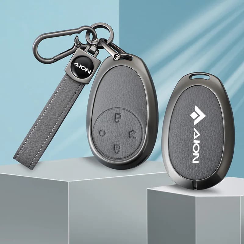 Metal leather Car Key Case Cover For Gac Aion V RT UT Y Plus 2024 2025 2026 Protection Shell Holder Fob Accessories