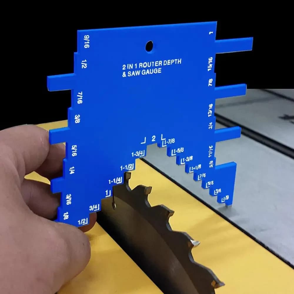2 In 1 Woodworking Precision Router Table Saw Gauge Set Up Aluminum Alloy Step Depth Gauge for Table Saw Router Table