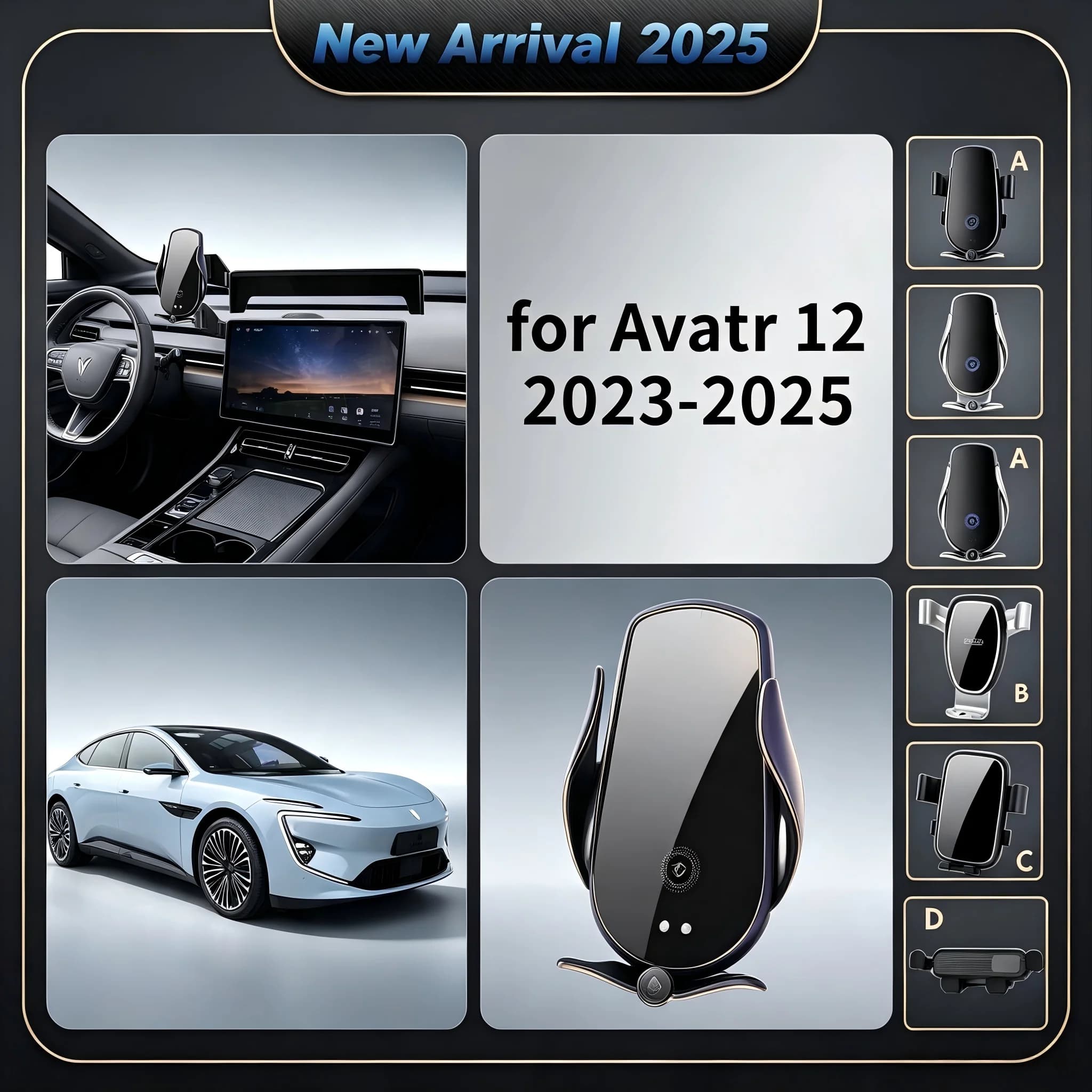 For AVATR 12 2023-2025 15In Screen Phone Holder Car GPS Navigation Mount Gravity Mobile Bracket Auto Interior Accessories