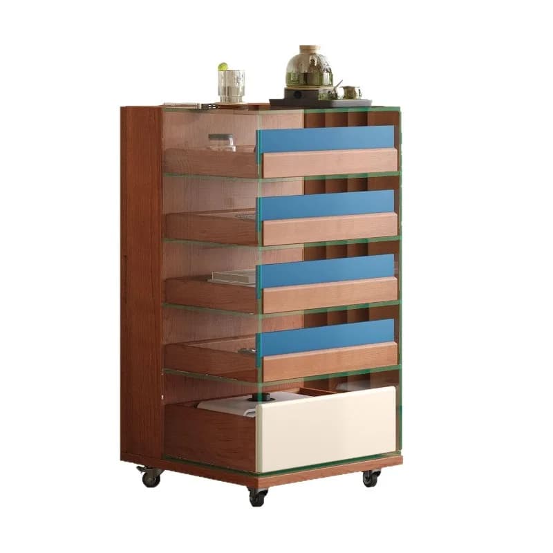 Solid wood set storage cabinet, color matching glass display cabinet, solid wood  cabinet