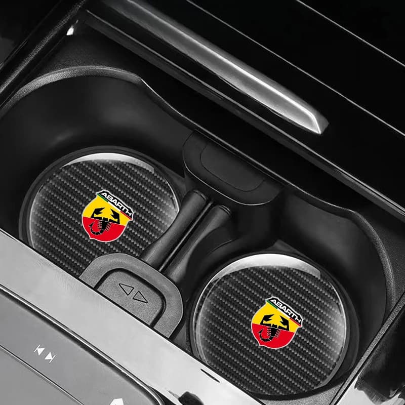 Car Water Cup Mat Cup Holder Insert Non Slip Pad Interior Accessory For Abarth 500X 500e 595 695 124 GT Punto