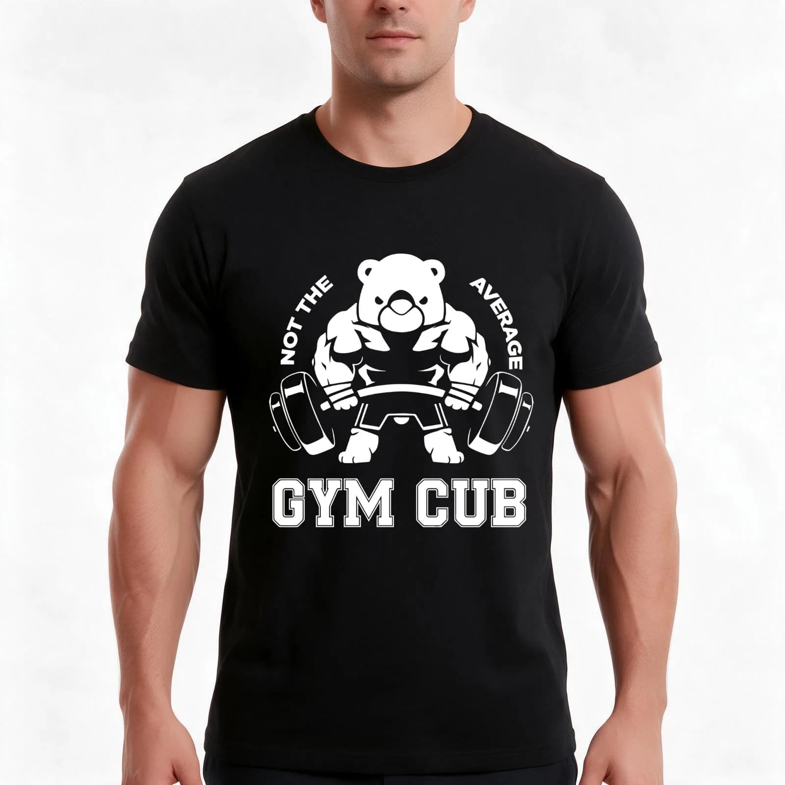 Not the average GYM CUB T-Shirt, Summer Casual Cotton Tee, Oversized Streetwear Tops, Vintage Graphic Print, Unisex Men Women