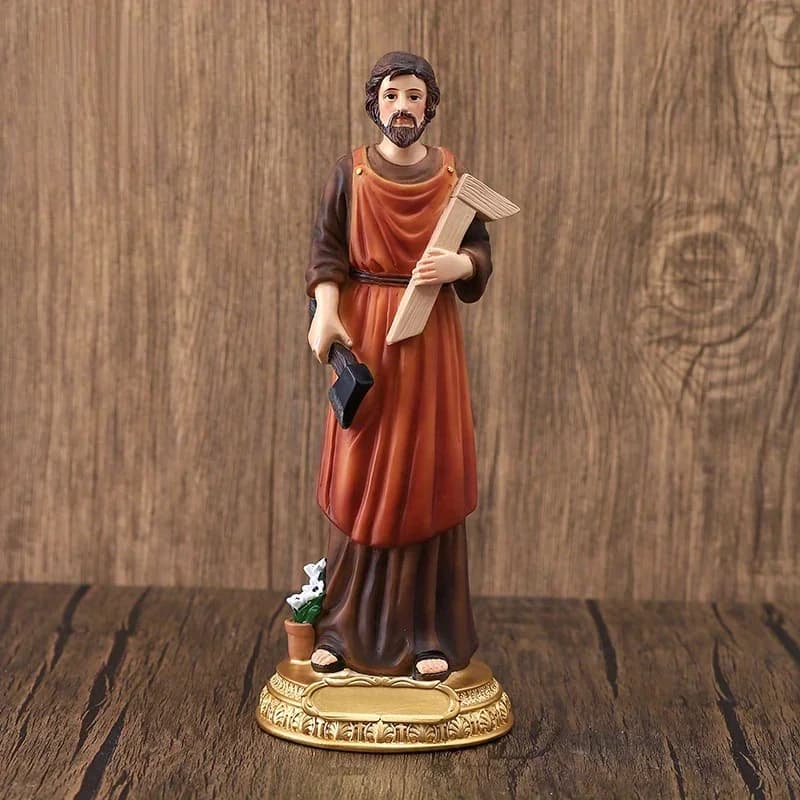 1 Set 21CM Classical Stonemason Carpenter Character Statues Ornaments Christmas Gifts Decorations Resin Crafts