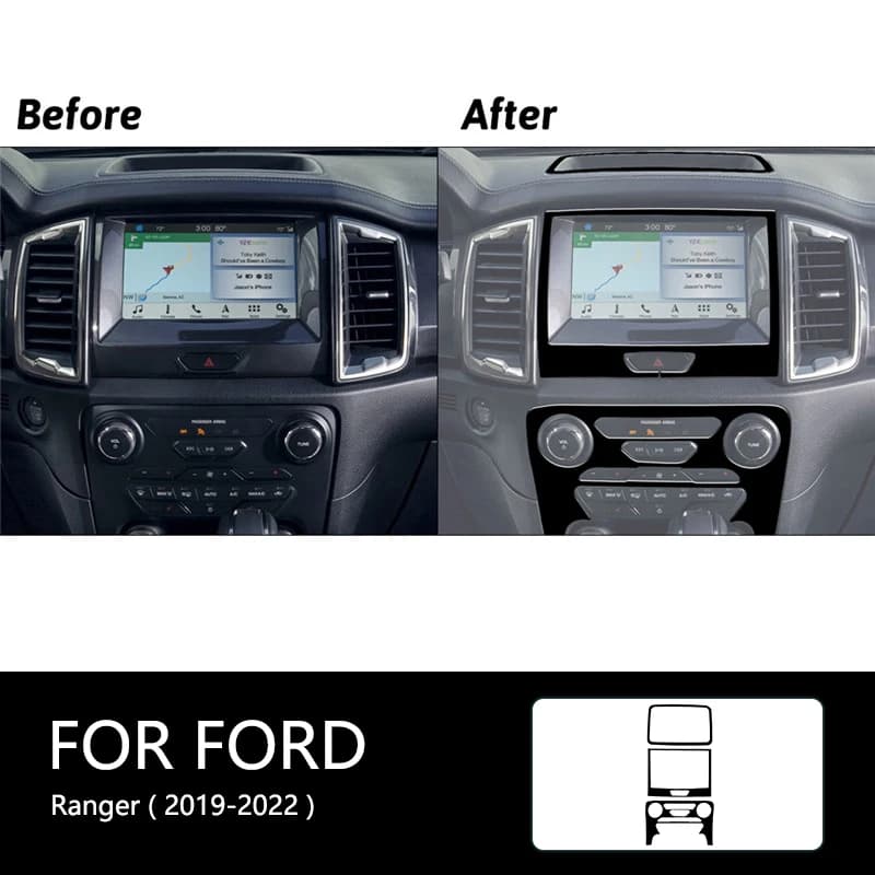 Wing Section For Ford Ranger 2019 2020 2021 2022 with Navigation with Automatic AC Car Interior Accessories