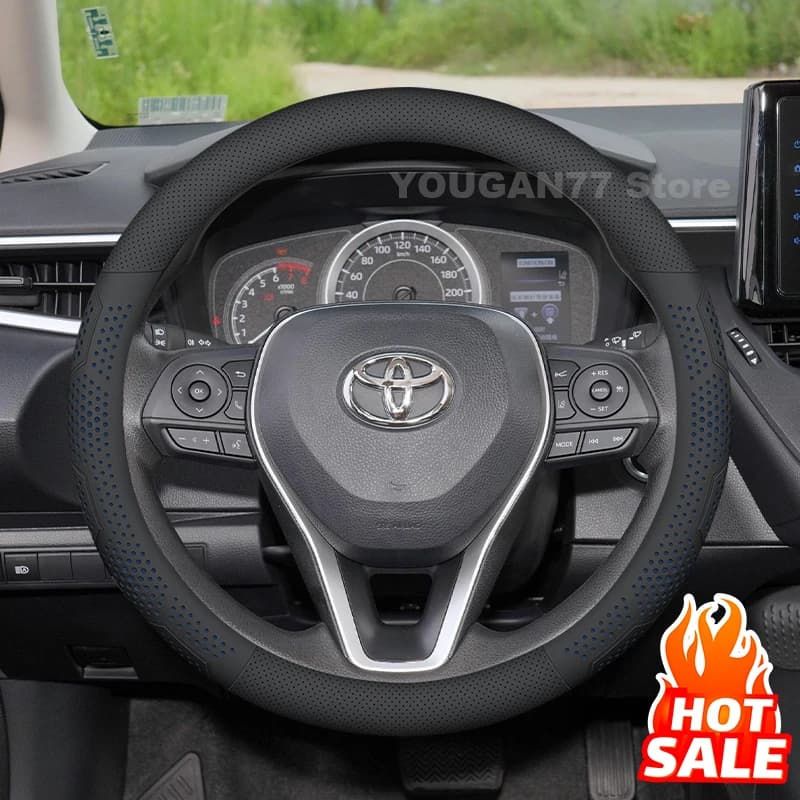 Leather Car Steering Wheel Cover For Toyota Corolla Cross 2007-2025 Covers For Covers Auto interior Toyota Corolla Accessories