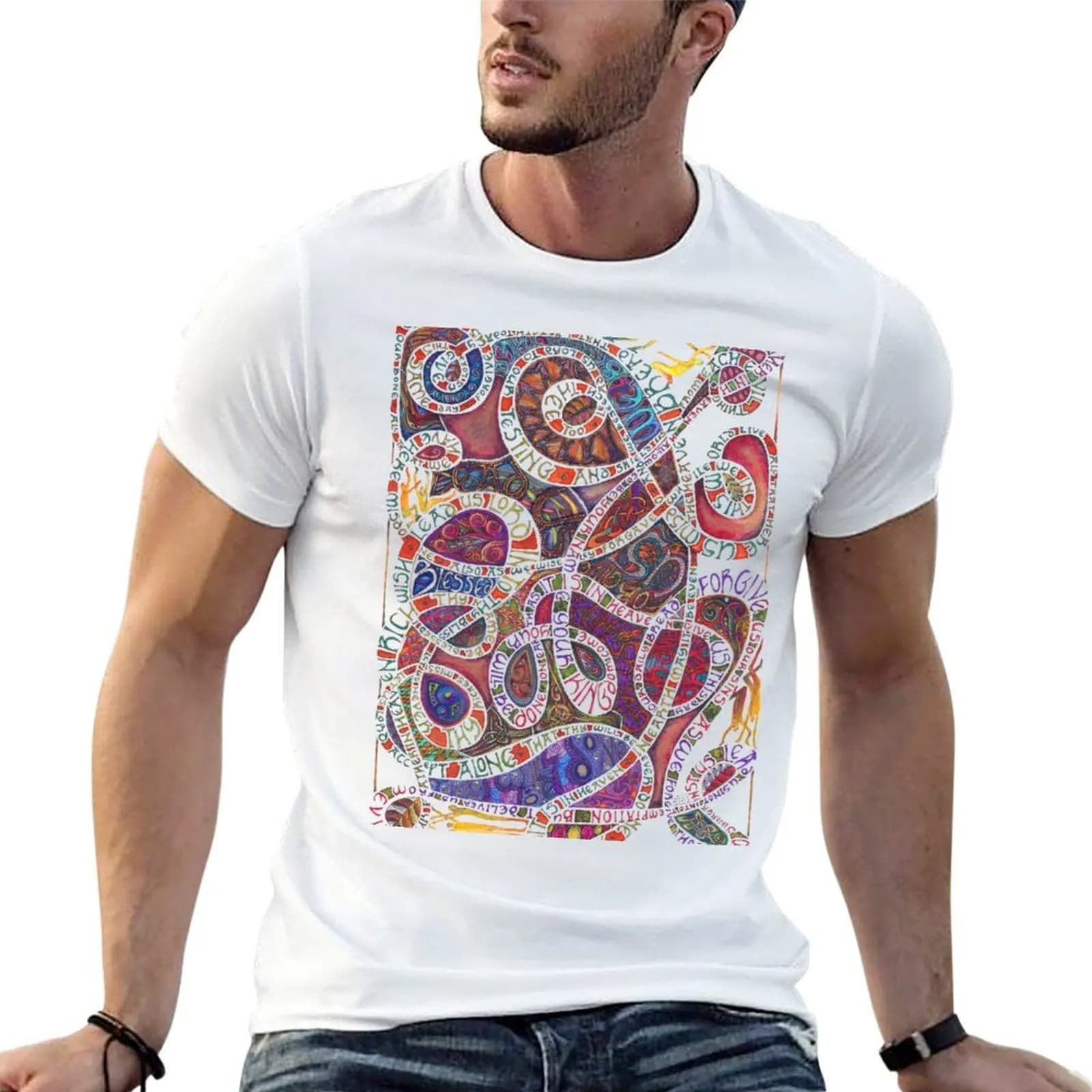 Our Father (The Lord's Prayer) T-Shirt funny shirt cotton Aesthetic clothing clothes for men