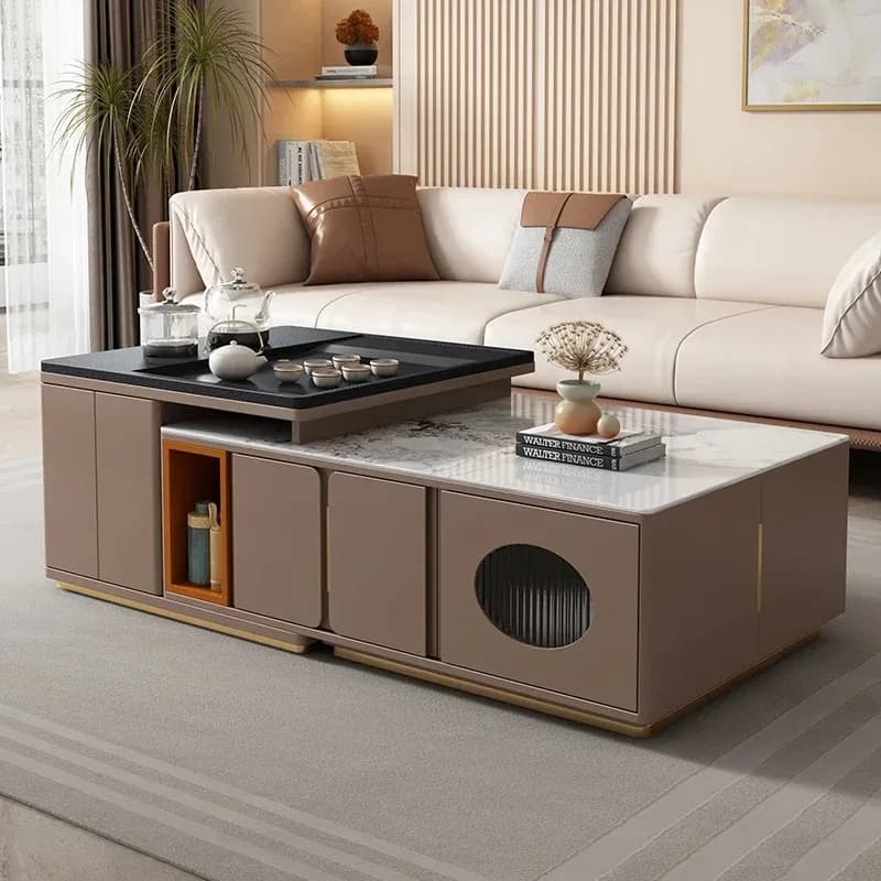 Multifunctional Coffee Table Aesthetic Extendable Luxury Modern Coffee Table Space Saving Unique Mesa De Centro Sala Furniture