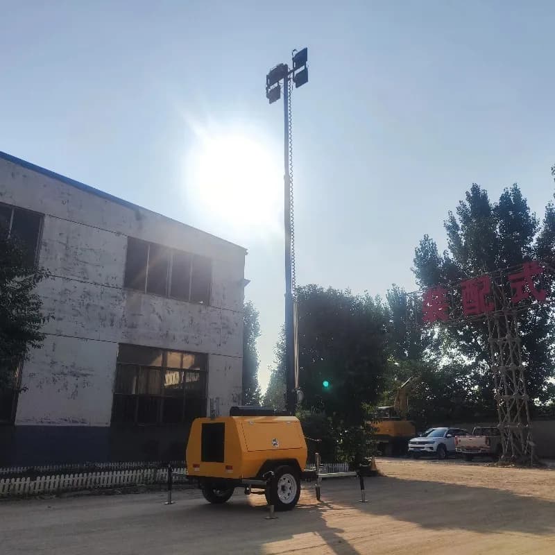 Hand Controlled Electro-Hydraulic Mobile Lighting Tower 5m 7m 9m Trailer CE EPA Compliant Construction Machinery Light Tower