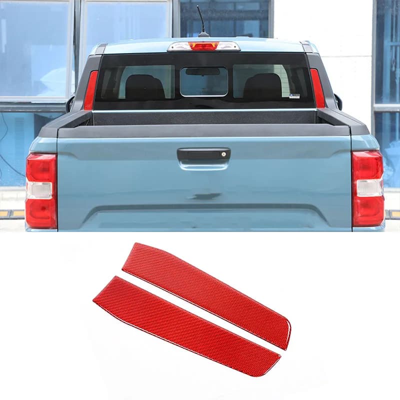 For 2022+ Ford Maverick Car Rear Bucket Groove Pad Sticker Real Carbon Fiber (Soft) Car Exterior Decoration 2-piece Set (Blue)