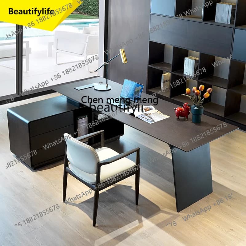 E153  Italian Minimalist Light Luxury Design Sense Study Home Desk Office Writing Desk Corner Desk Modern Simple