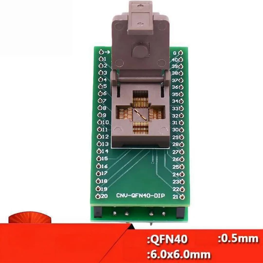QFN40 burning and writing socket IC aging test socket QFN6X6-40L (0.5) flip type spring cover socket