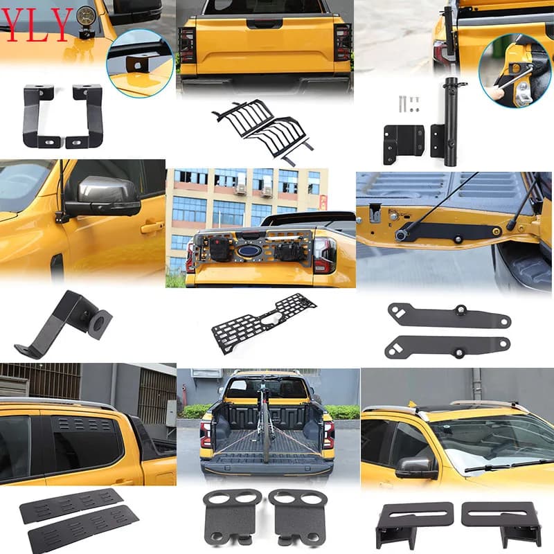 Carbon Steel For Ford Ranger 2023-2026+ Car Rear Ventilation Louver Cover Side Fender Antenna Bracket Modification Accessories